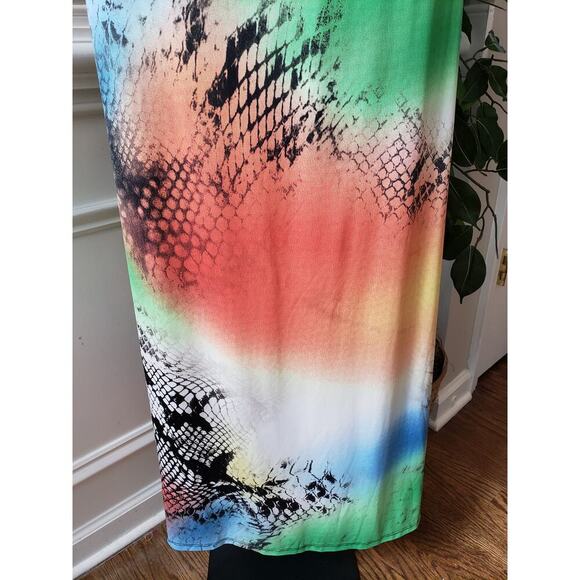 Good Time Long Maxi Dress Women's L Multicolor Halter Neck Sleeveless Pullover - Picture 10 of 11